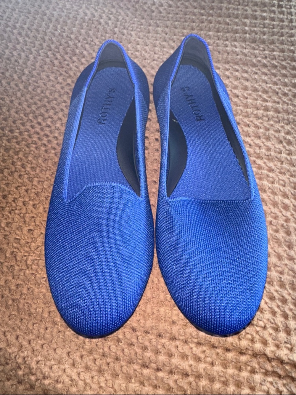 Rothy's Blue Knit Slip-On Flats